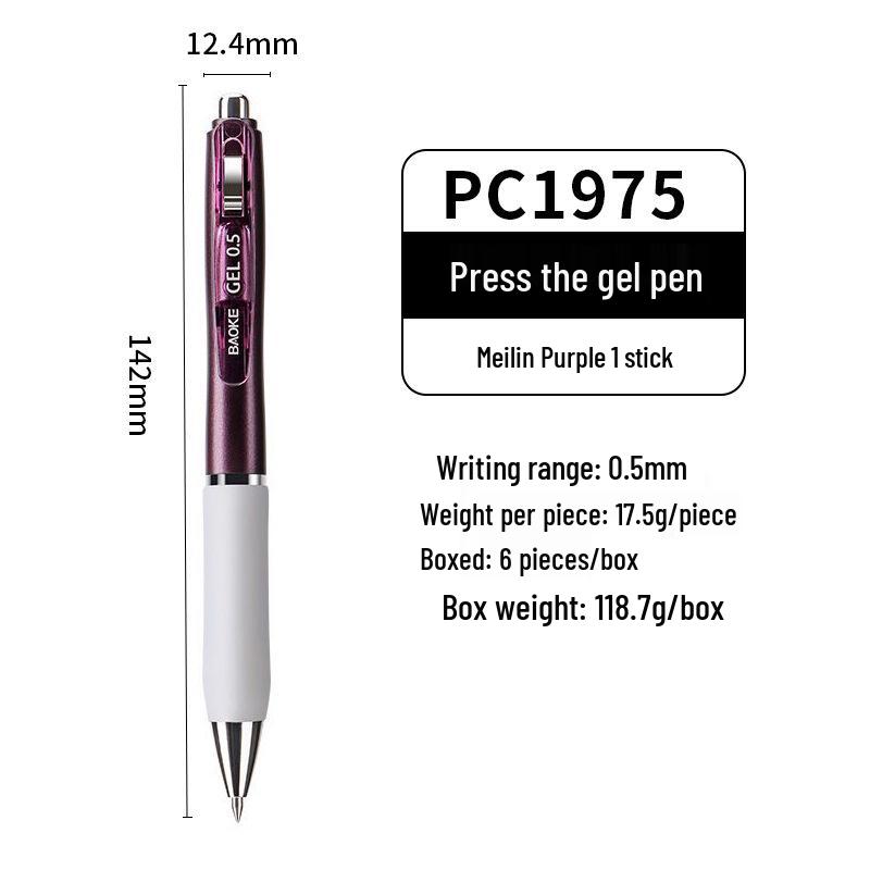 BaoKe 0.5mm Quick-Dry Gel Pen with Soft Grip and Low Center of Gravity—Ideal for Students and Office Signatures. Standard