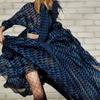 Spring Summer Women Temperament Hollow-out Chiffon Sexy Big Swing Long Dress