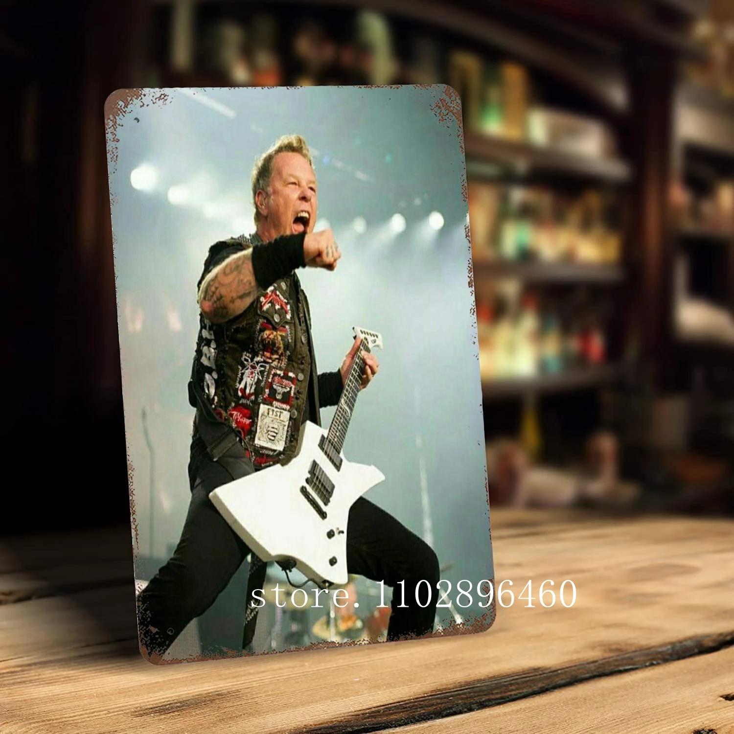 

james hetfield Металлические таблички и знаки настенный декор Винтажные жестяные таблички Капитан Металлический постер Декор для бара паба клуба Настенное украшение 20x30cm（7.8x11.8inch）