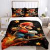 3pcs Super Mario Printed Bedding Set, Soft and Comfortable Quilt Cover for Bedroom, Guest Room (1 Duvet Cover + 2 Pillowcases, Pillow Core N