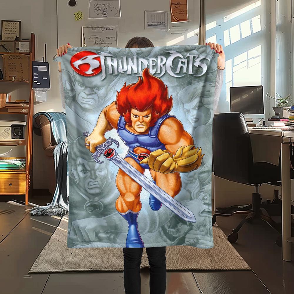 1Pc Thundercats Print Flannel Blanket, High quality Comfortable for All Seasons, Home Decor, Warmth and Comfort, Perfect for Gifts 80cm x 120cm