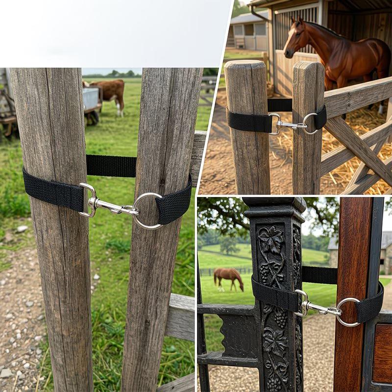 Pasture Gate Latch Simple Rope Buckle Latch with Long Door Latch Single loop Design for Easy Hooking on Farm Fence Gate