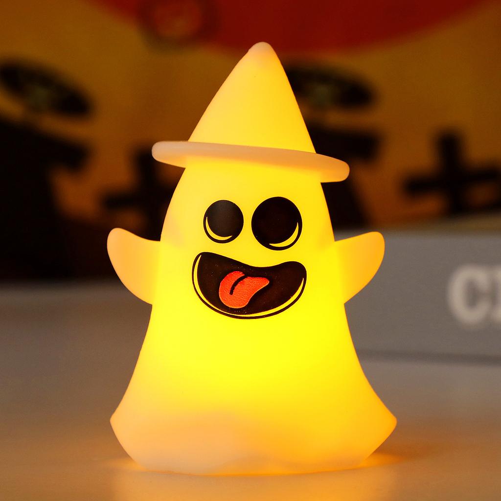 9.7cm/3.82in Halloween Pumpkin Lamp Mischief Maker Night Light Ghost Creative Model Gifts Luminous Toys Bedroom Party Decoration