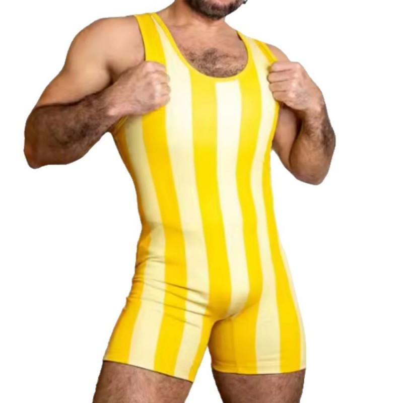 High Stretch One-piece Athletic Suit Wrestling Weightlifting Gymnastics Fitness Training