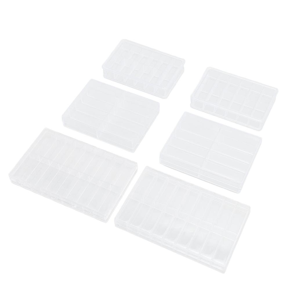 6 Pcs Watch Parts Storage Box 10 12 18 Grids Multi Functional Clear Plastic Precise Parts Screw