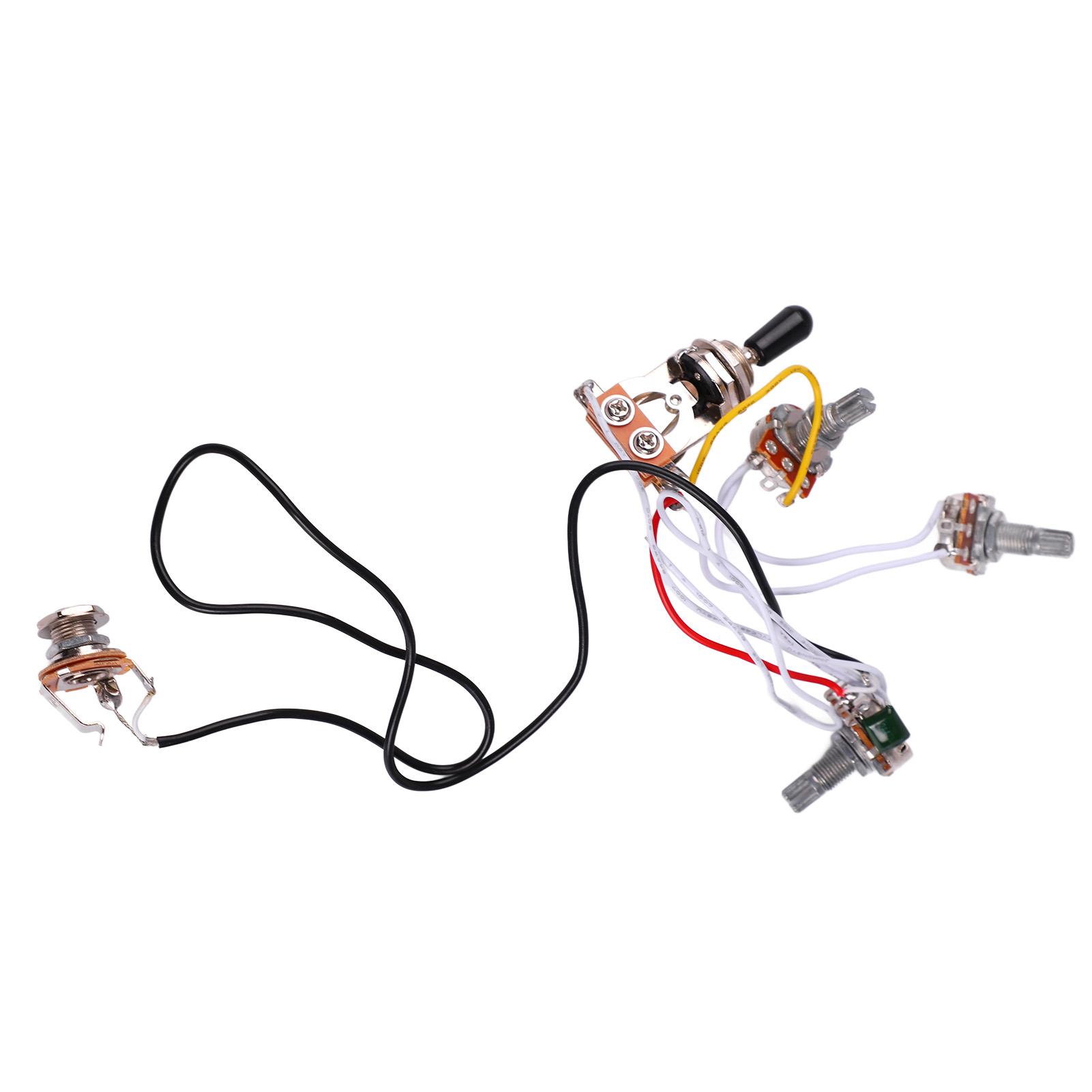 

Electric Guitar Wiring Harness Kit Black Cover A500K B500K Electric Guitar Toggle Switch for