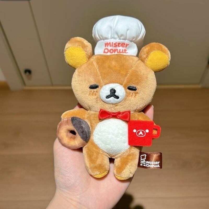 Japanese Anime Rilakkuma Korilakkuma Chef Hat Donut Plush Filling Doll Wallet Hanging Ornaments Clothing Decoration Holiday Gift