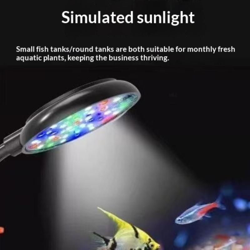 USB Aquarium LED Clip Lamp Flexible Bracket Multiple Modes Fish Tank Light for Small Aquatic Plant Tank Home Office Decor