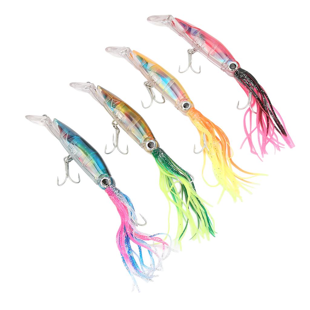 4Pcs 23cm Squid Fishing Lure Plastic Artificial Fishing Lure Bait for Outdoor Saltwater Freshwater