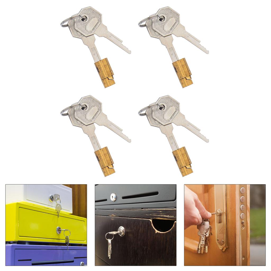 Set di 4 Pezzi Robusti Blocchi per Fori Chiave in Acciaio Inossidabile Accessorio Portatile per Serratura Privacy Porta Interna Uso Quotidiano
