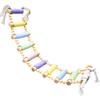 5/8/10 Steps Bird Cotton Rope Ladder Hanging Wood Bird Perch Safe Parrot Climbing Toy  Cockatiels
