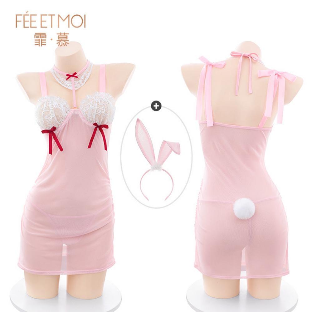 Domila's New Cute Milk Bunny Girl Steel Ring Perspective Suit, Sexy Underwear, Sexy Ditch Girl Uniform