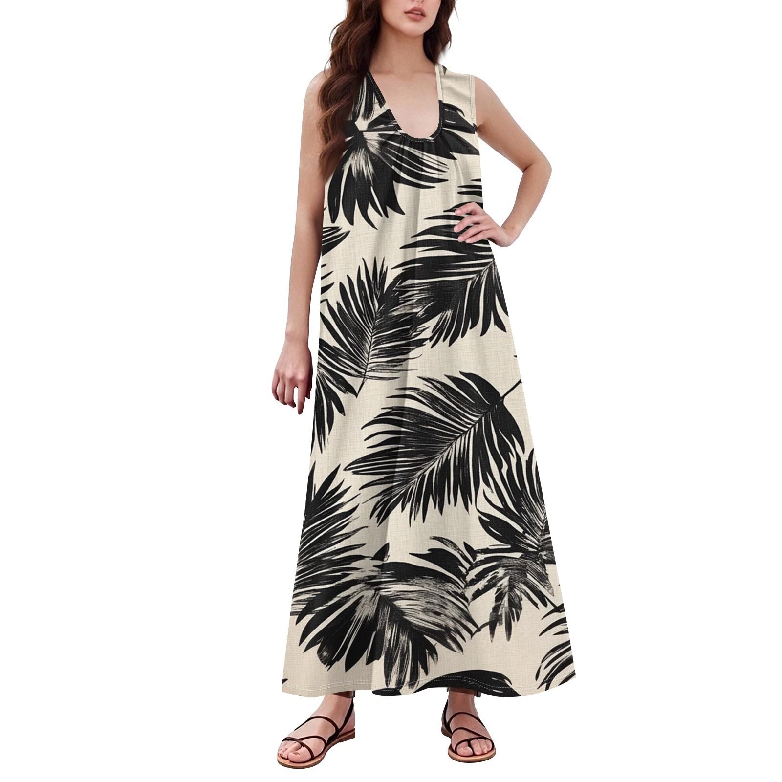 

Женская Мода Повседневная А-силуэта Ретро Принтованная С Эффектом Мятого Полотна Свободная Длинная Юбка С Карманами L бежевый