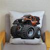 Cartoon Monster Truck Print Cushion Cover Pillow  45X45 Square   Sofa Home Decoration Throw