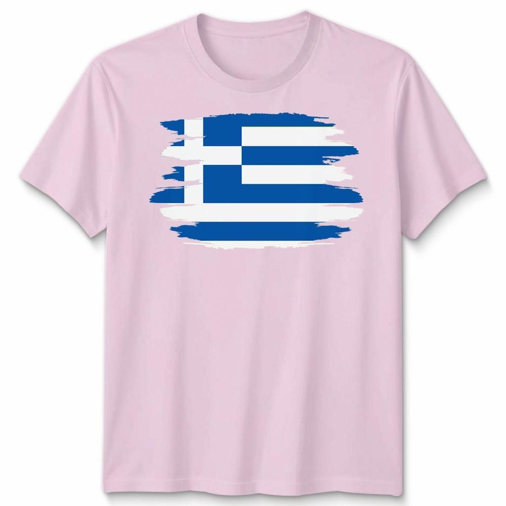 Gescheurde Griekse Vlag Unisex T-shirt Griekse Trots Verweerd Ontwerp Grafische Tee
