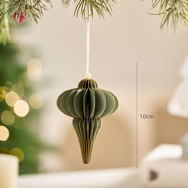 Irregular Shape Paper Honeycomb Christmas Tree Ornaments - Small Pendant & Honeycomb Ball Decor.