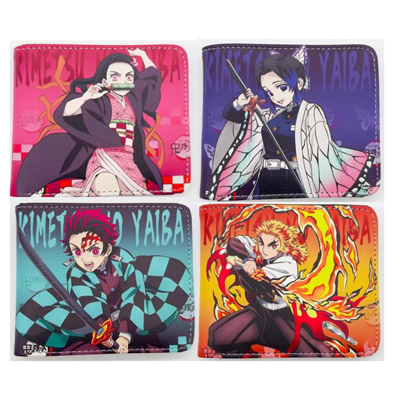 Japan cartoon comics Demon Slayer Short Fold Wallet Cartoon Coin Purse Suitable for Students 0006