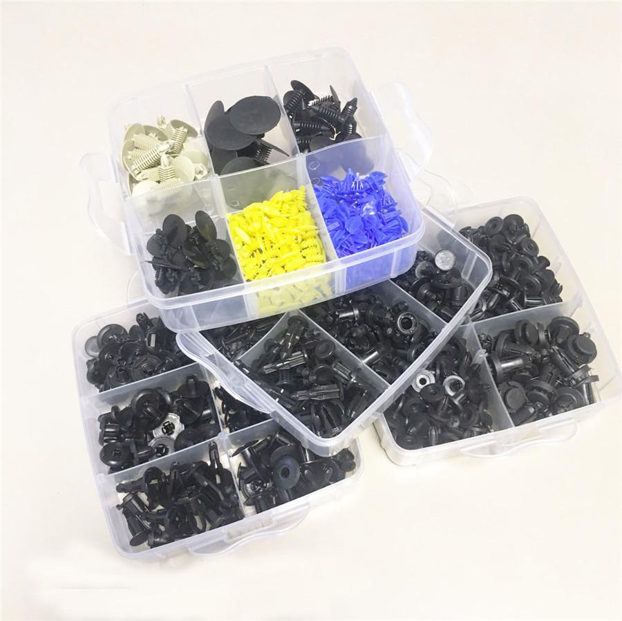 Universal Four Layer 650PCS Fastener Buckle +3PCS Car Clip Plier Set & Fastener Remover Essential Combo Repair Puller Tools