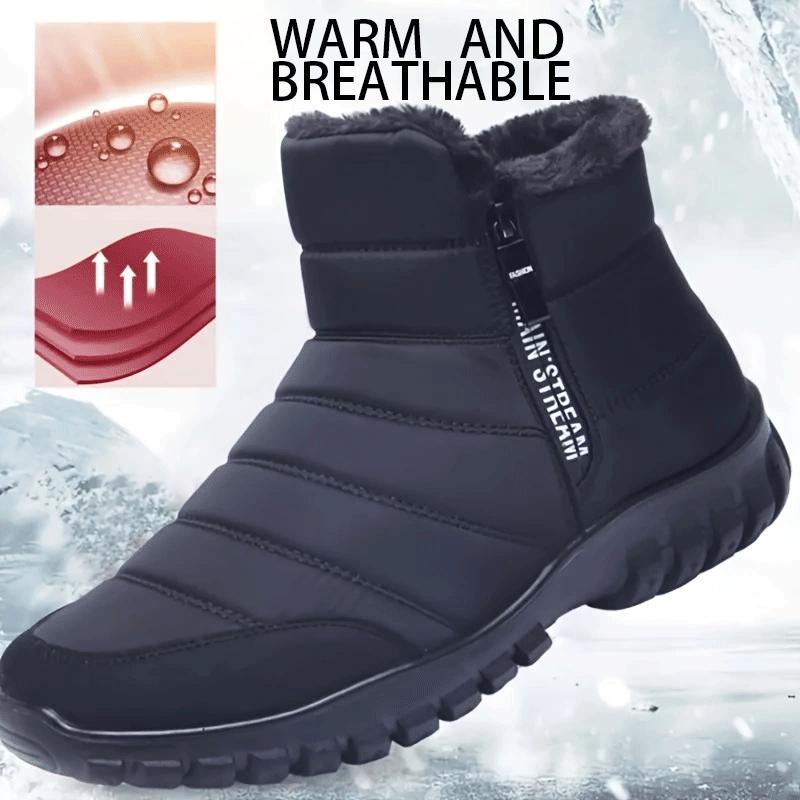 Men's shoes, men's sports shoes, winter zipper snow ankle boots, men's casual shoes, waterproof snow boots, free shoes