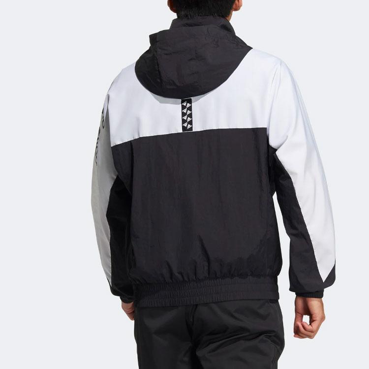 Adidas Sport Comfort Casual Windbreaker Jacket Unisex Outerwear Black HE7428