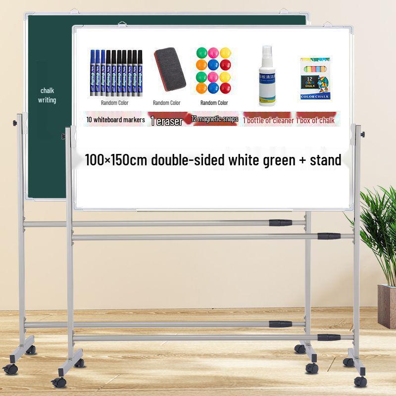 Finches Mobile Double-Sided Magnetic Blackboard/Whiteboard Stand for Home, Office, and Teaching.