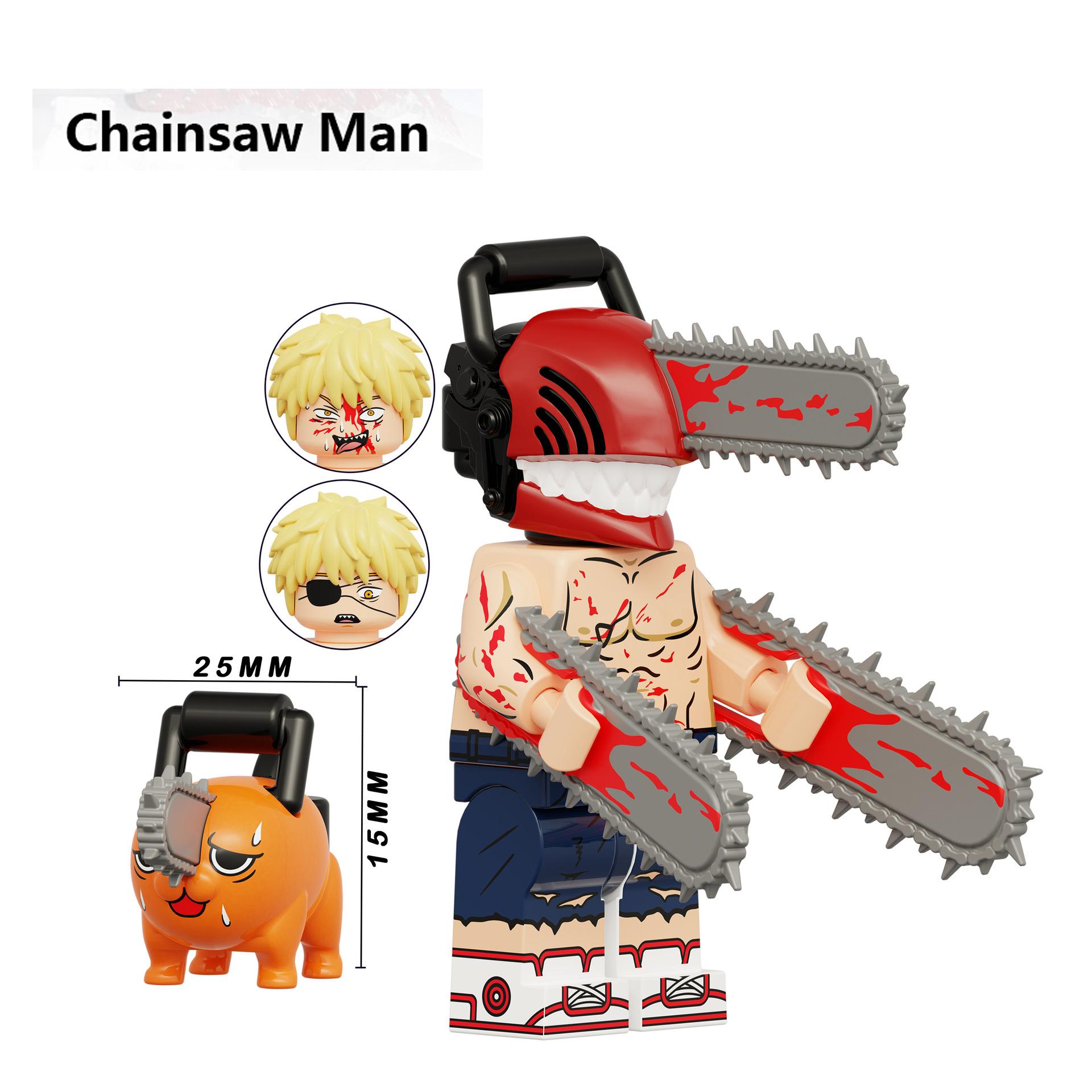 

Chainsaw Man Anime Denji Pochita Assembled Building Block Toys Children Kid Gift Red