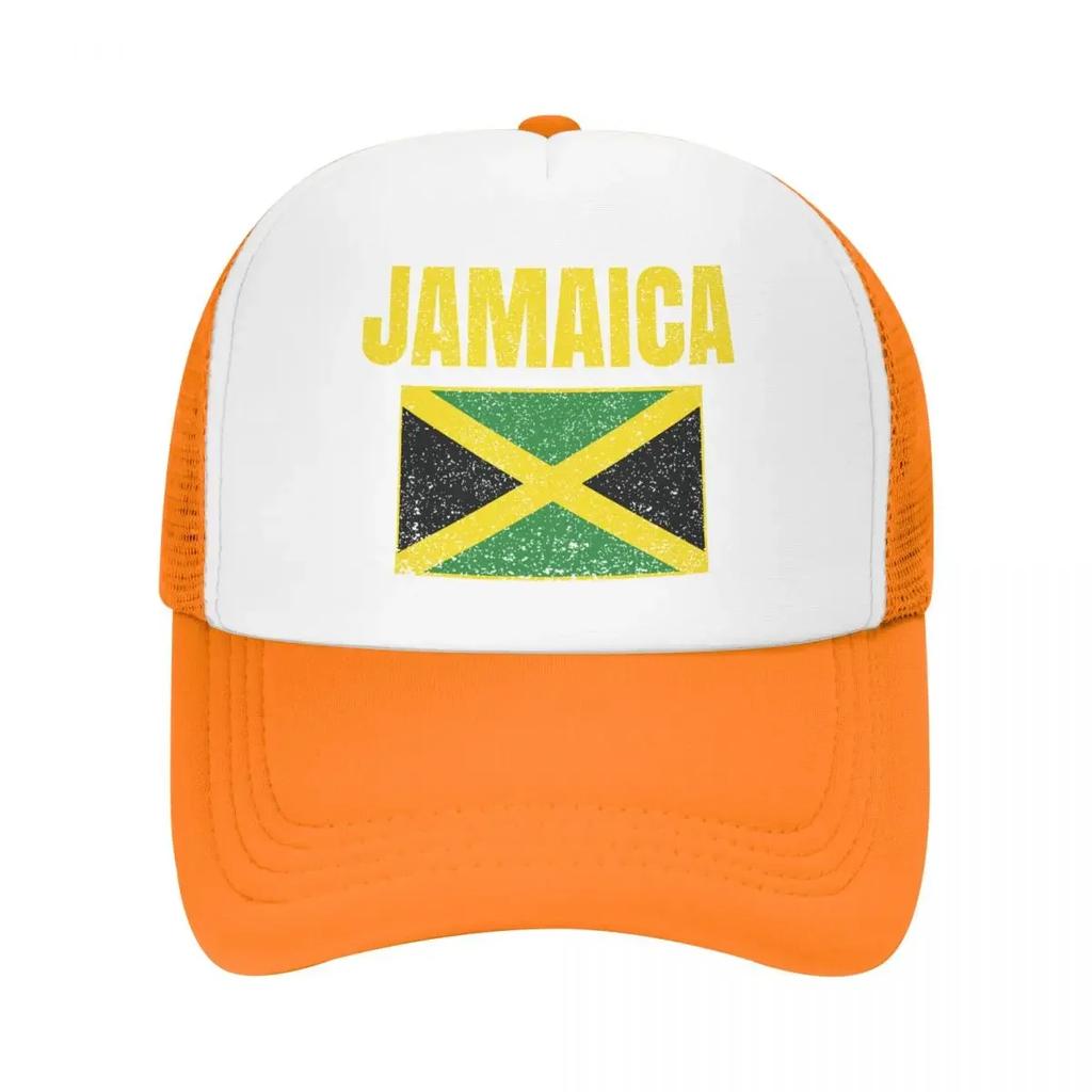 Custom Classic Unisex Jamaica Country Jamaican Flag Trucker Hat Adult Adjustable Baseball Cap Women Unisex Outdoor Dad Hat