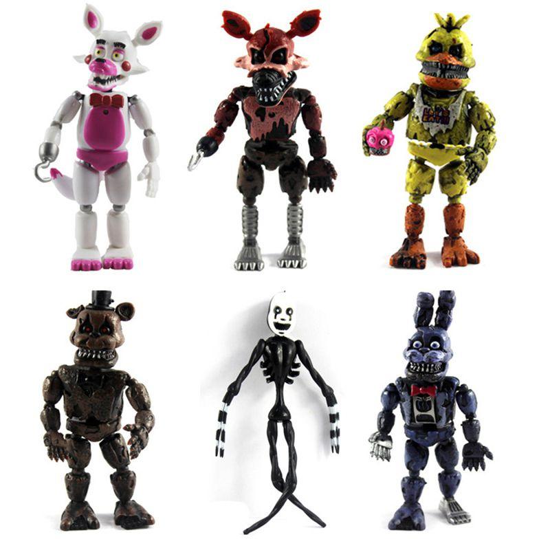 Captivating 19cm Fnaf Five Nights At Freddy's 6pcs Collection Action Figures For Enthusiasts