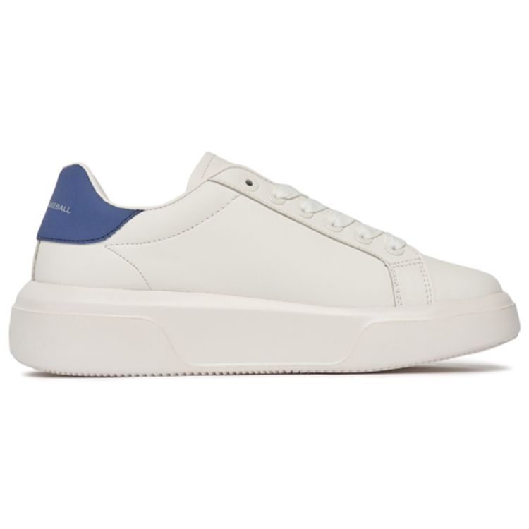 MLB Chunky Classic Leather Retro Thick Sole Slip Resistant Shock Absorbing Durable Low Top Sneakers Unisex sneakers White Blue 3ASXXA12N-07BLD