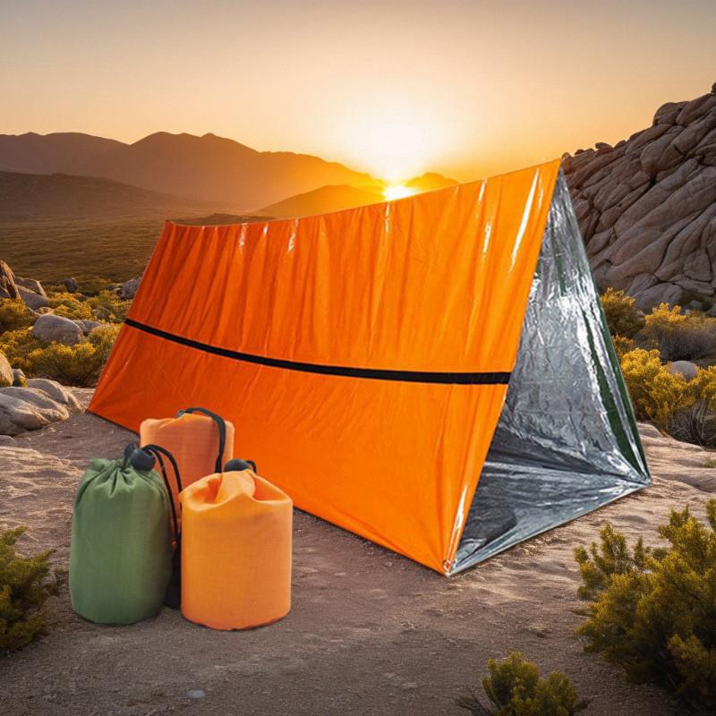 Outdoor-Notfall-Überlebens-Schlafsack, Thermodecke, Mylar, wasserdicht, wiederverwendbar, tragbar, für Camping, Wandern, Notfallausrüstung