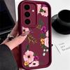 Floral Print TPU Shockproof Phone Case For Samsung S25 Ultra S24 FE S23 Plus A56 A36 A16 A15 A55 A06 Soft Silicone Lens Protection Matte Bumper Cover