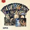 32pcs, Animal Moon Postcards, Wall Stickers, Message Cards, Cards, DIY Postcards, Souvenir Postcards, Holiday Decorations