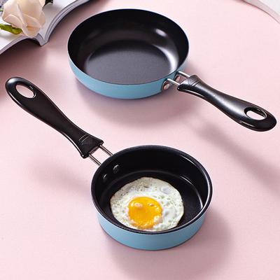 Mini-Bratpfanne aus Edelstahl, verhindert Anhaften, Induktionstopf, rund, Frühstück, kleine Bratpfanne mit langem Griff, Küchenhelfer