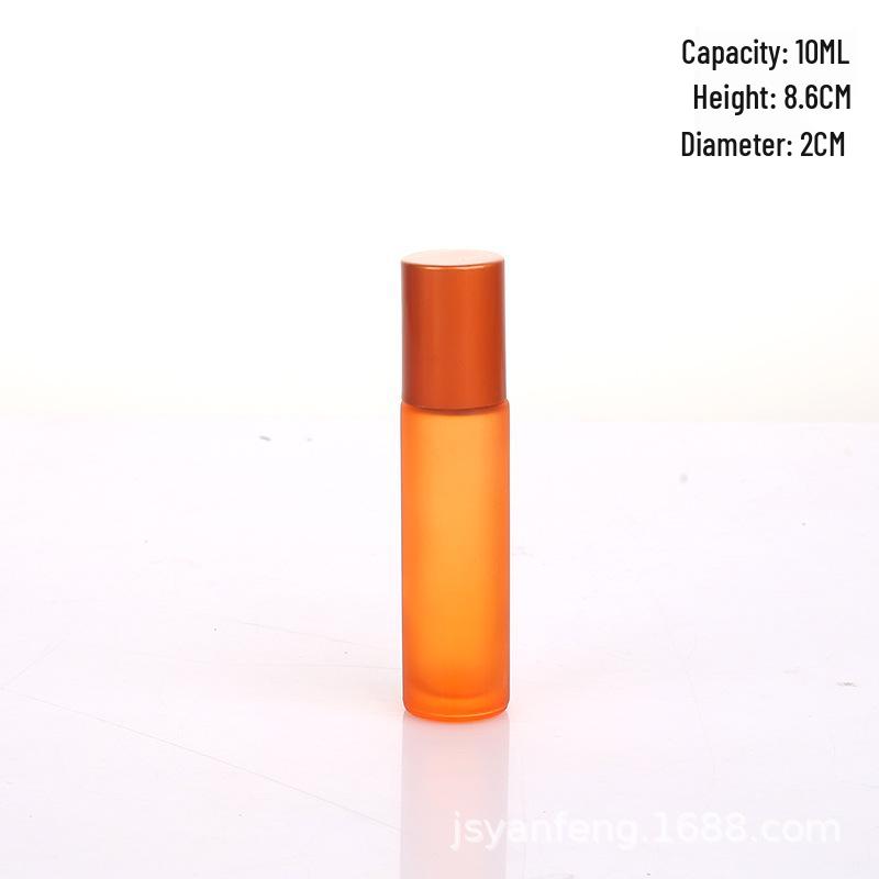 Frosted Roll-on Essential Oil Bottle - Colored Glass Perfume Roller, Eye Cream Massage Stick