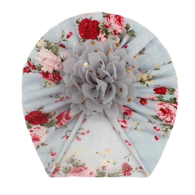 New hot gold flower children's hat, cute printed baby pullover hat, thin comfortable baby fetal hat