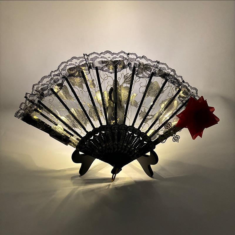 10-Inch LED Luminous Folding Dance & Disco Fan for Bodybuilding, Bars, and KTV Atmosphere