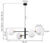 Vicenza Black And Gold Hanging Lamp 4-Flat White Lampshade E14