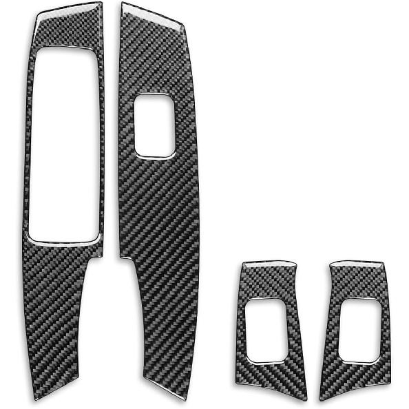 Real Carbon Fiber Car Climate Control CD Radio Panel Sticker Cover Trim Compatible with Mercedes-Benz C-Class W204 C250 C300 C350 C63 AMG 2012-2014