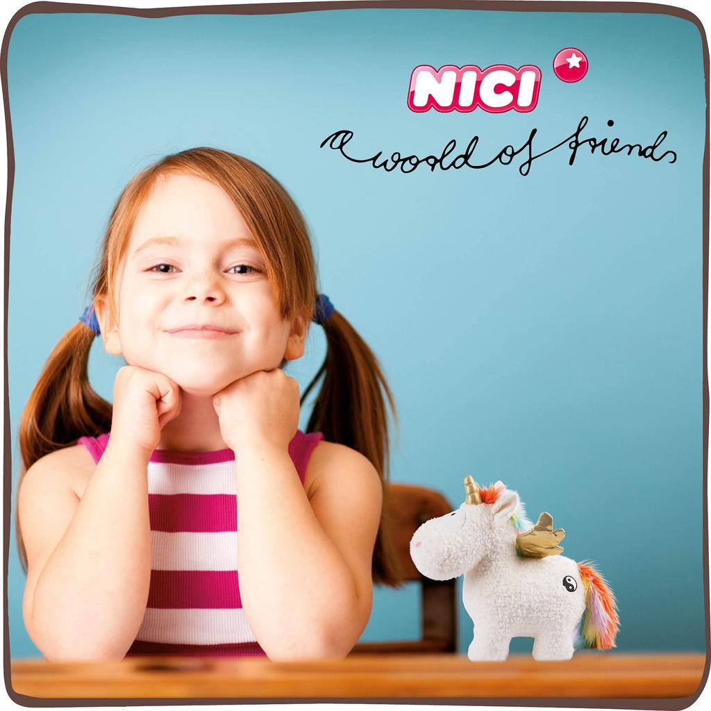 NICI Unicorn Rainbow Yan Plush Toy, 22cm, Germany, 3047377, White