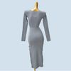 Export Single Japanese Version Knitting Dress Women 2025 New Arrival Spring & Fall Long Sleeves Silm Slim Looking Mid Length Long Length Skirt