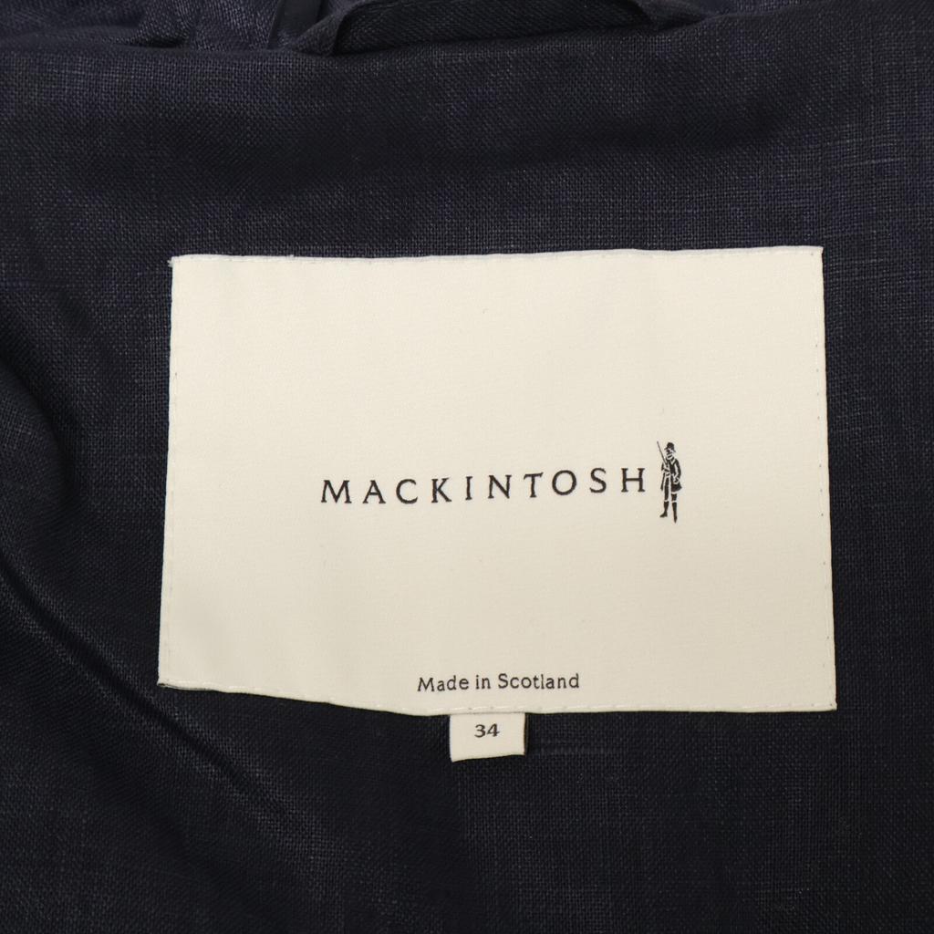 MACKINTOSH LM-015B Navy 100% Linen Hooded Coat Coat 34 NavyUsed