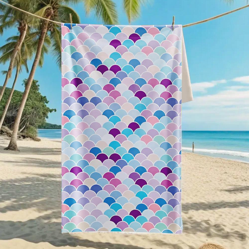 2026 Mermaid Tail Beach Towel Printed Towel Seaside Vacation Absorbent Beach Towel