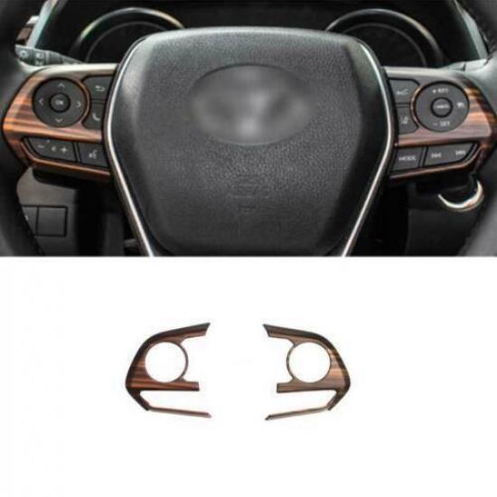 Steering Wheel For Toyota Camry 2018- Peach Wood Grain Control Button Cover