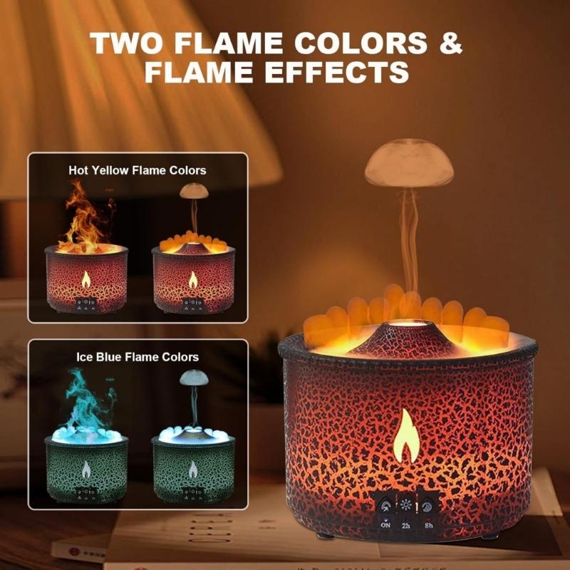 Fashion Volcano Designs Protable Humidifier 360ML Capacity Suitable for Dry Climates Enhances Indoor Air Quality