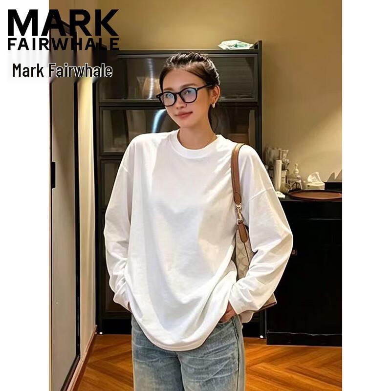 Mark Fairwhale Women's Solid Crew Neck Long Sleeve T-shirt