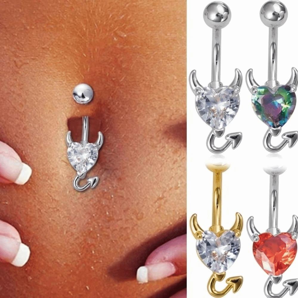 Copper Gem Navel Piercing Zircon Shiny Body Jewelry New Crystal Ball Belly Button Rings  Men