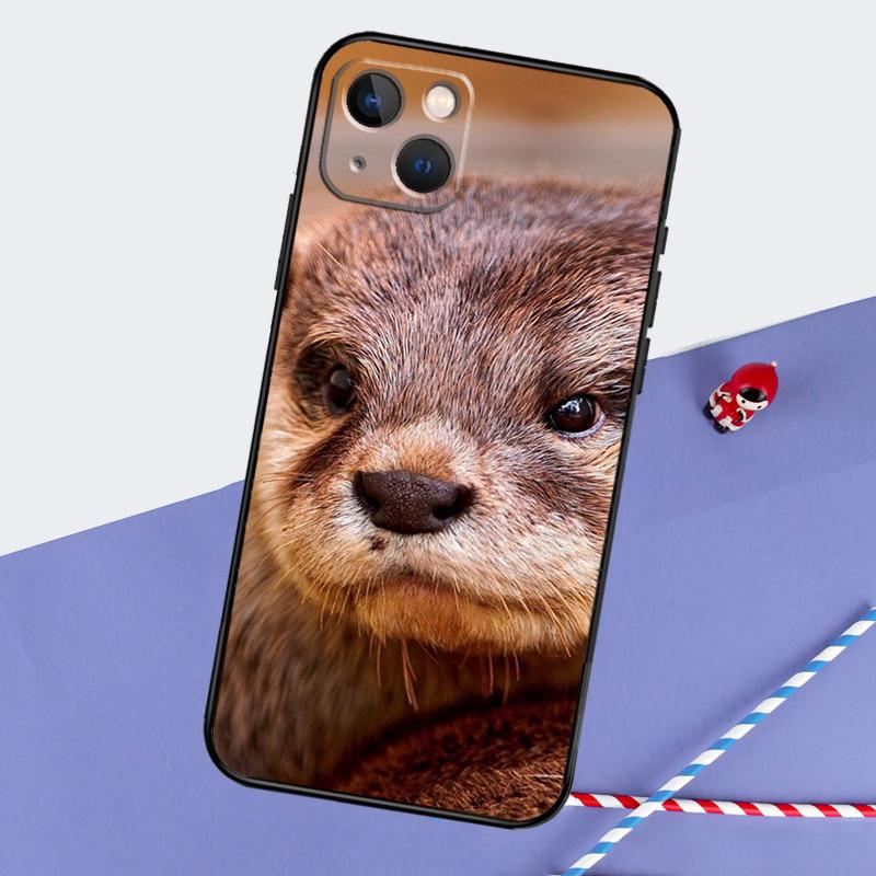 Animal Otter Cute Phone Case For iPhone 16 15 Pro Max 12 13 Mini 11 14 Pro Max XR 16 15 Plus 16e Cover Coque