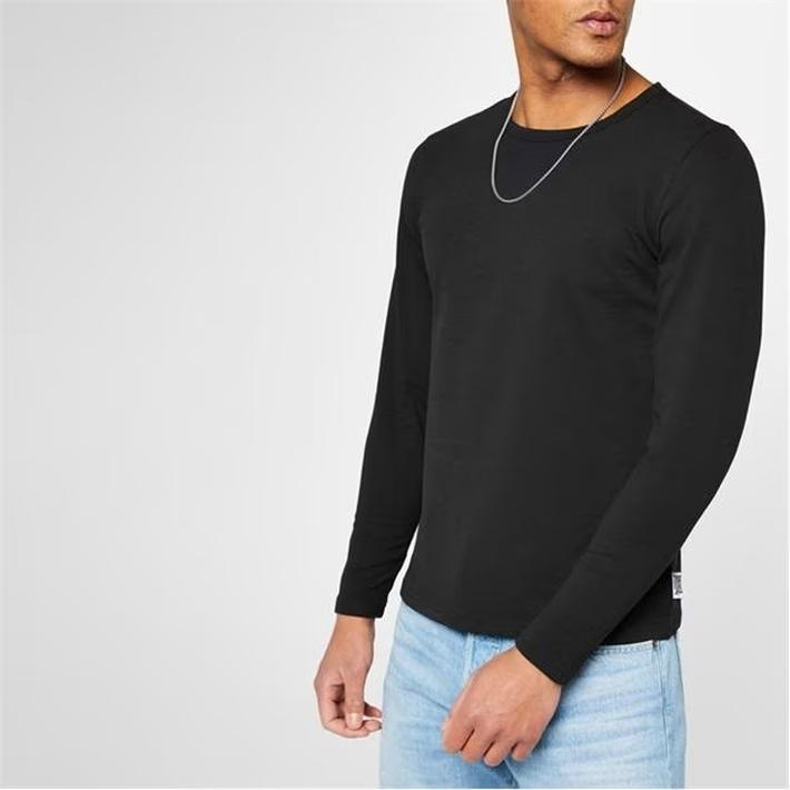 Lonsdale Men's Long Sleeve T-Shirt Black, Size L