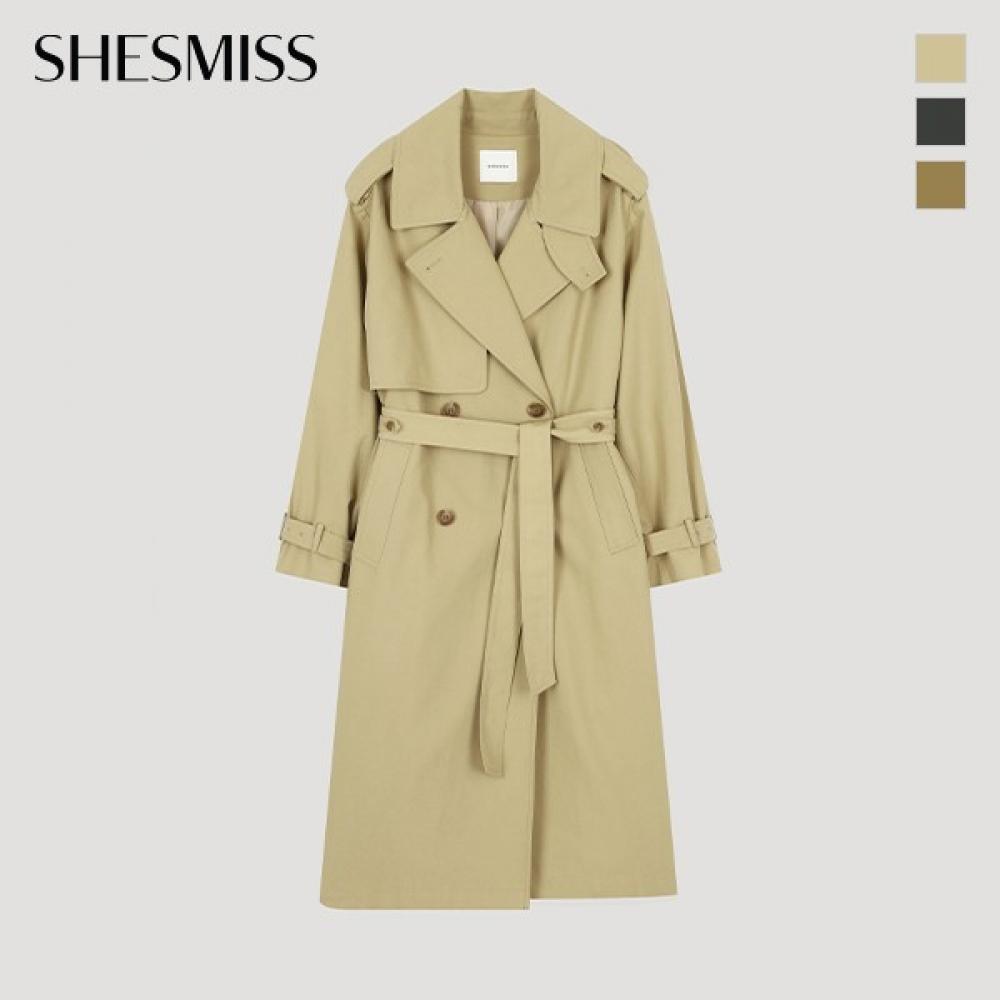  She S miSS  Gun Flap Belted Double Trench Coat Swwbyo32030