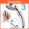 Draagbare 360 graden draaibare douchekop van premium kwaliteit met drie standen en stopknop